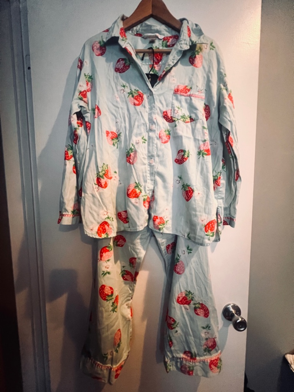 Victoria's Secret Light Blue Strawberry Print - Large